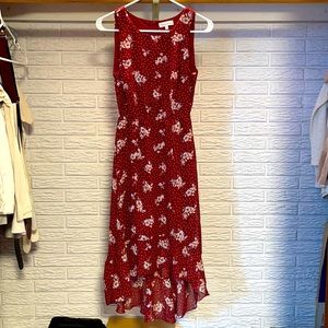 Long Burgundy Floral Dress!